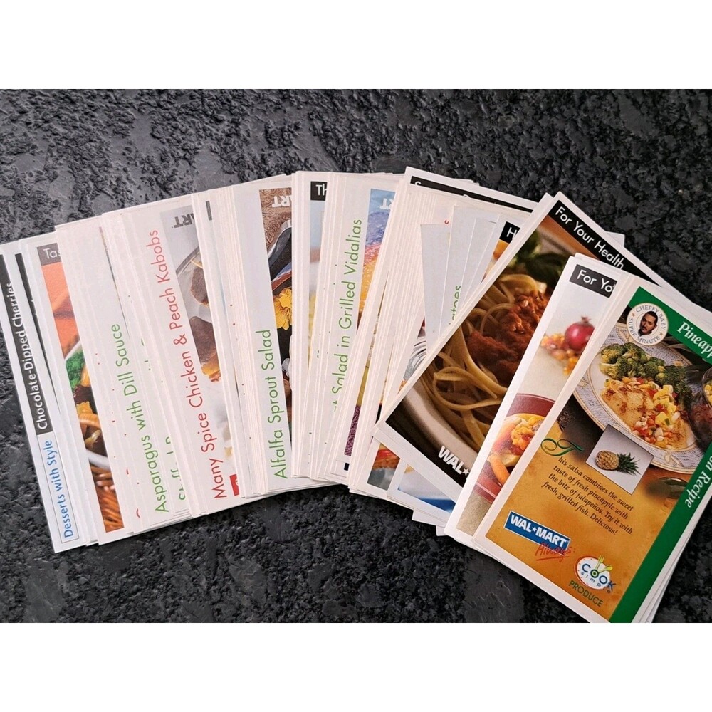 VTG 2004 Walmart 221 Recipe Card Collection in Box & 6 Pampered Chef Recipes